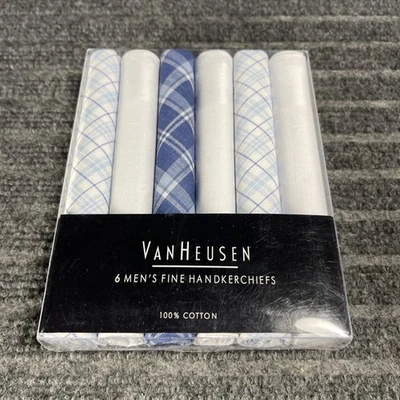 Paquete de 4 pañuelos finos Van Heusen para hombre 100 % algodón blanco nuevos/sellados Foto 1 de 3