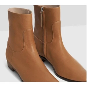 Theory Women's Ankle Bootie in Leather Natural NIB 425 Sz 39 - Picture 1 of 6