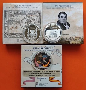 3 Monedas FNMT x ESPAÑA 10 EUROS 2025 REVOLUTIONARY WAR PLATA x ESTUCHE PROOF - Imagen 1 de 9