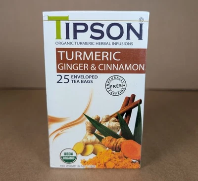 25 bolsitas de té Tipson orgánica cúrcuma jungre y canela - 37,5 g Foto 1 de 2