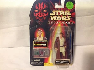 STAR WARS Episode 1 OBI-WAN KENOBI w/ Lightsaber & Handle Action Figure - Picture 1 of 2