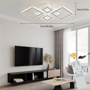 Plafoniera moderna in acrilico a LED 46w incorporata con telecomando - Foto 1 di 6