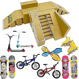 Finger Skateboard Ramp Set, 16-Piece Mini Skatepark Kit with Boards & Ramps - Picture 1 of 5