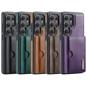 RFID Blocking Magnetic Split body high-capacity Leather Credit Card Phone Case - Picture 1 of 22