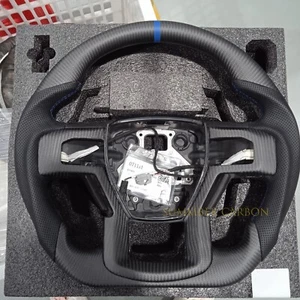 Real Matte Carbon Fiber Steering Wheel Fit Ford F150 Raptor W/Heated Trim 15-20 - Picture 1 of 2