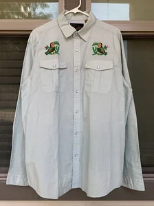 Howler Bros Gaucho Snapshirt LARGE Toucan Bird Green Long Sleeve Fishing - Picture 1 of 9