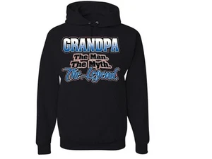 The Man The Myth The Legend GRANDPA Mens JERZEES Hoodie SIZE SM To 4XL THE BEST - Picture 1 of 6