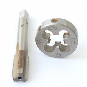1 Stück Gewindebohrer M9×0,75 + 1 Stück Matrize M9×0,75 rechts Matrize passender Matrizengriff ⌀25 M7-M9 - Bild 1 von 3