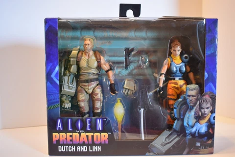 NECA Alien vs Predator 7'' DUTCH & LINN Figure 2-Pack AVP Arcade Game New Cover