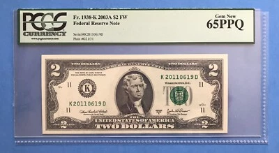 2011 June 19 : K 20110619 D BIRTHDAY Note $2 Two Dollar Bill***Gem New 65PPQ*** - Image 1 of 4