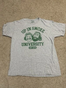 Up In Smoke University Cheech And Chong Mens L Gray Short Sleeve (paint stains) - Picture 1 of 4