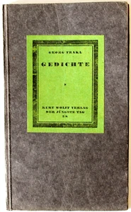 35013 Georg Trakl poems Kurt Wolff Verlag 1913 the last day expressionism - Picture 1 of 2