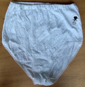 Lady Olga size 16-18 full briefs knickers panties stretchy crinkle look White - Picture 1 of 3