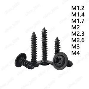 Schwarz Stahl Kreuzschlitz Pfannenkopf mit Kragen selbstschneidende Schrauben M1.2 M1.4 M2 M3 M4 - Bild 1 von 5