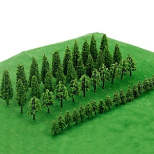 50Pack Plastic Miniature Trees Model For DIY Green Scenery Landscape Scale G - Imagen 1 de 8