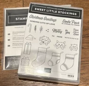 Stampin Up Stamp Set SWEET LITTLE STOCKINGS & STOCKINGS Dies - Christmas,Cat,Dog - Picture 1 of 2