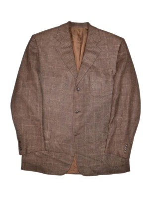 Cantarelli Jacket Mens 56 US 42L Brown Blazer Silk Linen Wool 3 Button Italy - Image 1 of 4