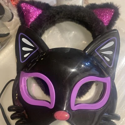 Kitty Cat Light Up Mask & Ears Kids  Dress Up  Halloween Costume Party New - Image 1 of 2