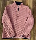 Orvis Quilted 1/4 Snap Heathered Red LS Pullover  Sz Medium EUC