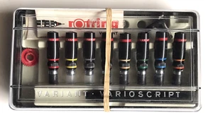 ROTRING VARIANT Technical Pen Set 1 Pen 8 NIBS Vtg Hard Plastic Case w Instruct - Picture 1 of 11