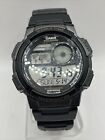 Casio World Time AE-1000W 100M WR, Digital Men's Watch 5 Alarms- New Battery