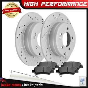 Rear Disc Brake Rotors + Ceramic Brake Pads for Hyundai Sonata Azera Kia Optima