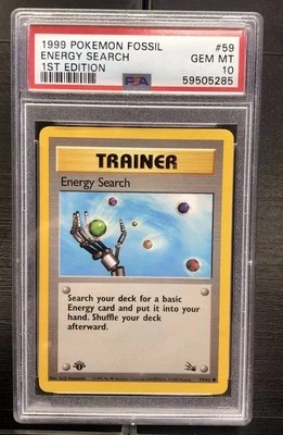 1999 POKÉMON FOSSIL ENERGY SEARCH #59 1st EDITION - PSA 10 - Image 1 of 2