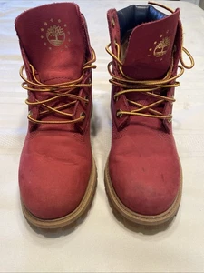 Red timberland boots women Size 4 - Picture 1 of 24