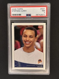 2009-10 Topps Stephen Curry #321 Rookie RC Golden State Warriors PSA 7 NM - Picture 1 of 2