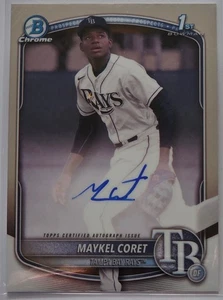 MAYKEL CORET 2025 Bowman Chrome AUTO 1st Bowman #CPA-MC Rays - Picture 1 of 2