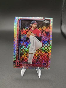 2025 Topps Chrome - Shane Bieber #13 X-Fractor - Picture 1 of 2