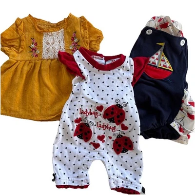 Baby Girl Clothes 3 M Lot Summer Fall Bundle Love Being Me Little Lass Baby - Image 1 of 4