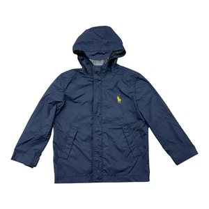 Vintage Polo Ralph Lauren Full Zip Windbreaker Rain Jacket Youth Boys Sz 5 Blue - Picture 1 of 8
