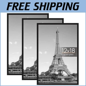 3er-Pack Ultra-Robuste 12x18 Schwarz Posterrahmen - Vertikale oder Horizontale Verwendung - Bild 1 von 9