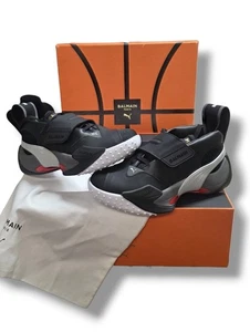  Puma X BALMAIN Court Basketball Shoes Sneakers Black High Risk Red Men's Size 6 - Picture 1 of 9