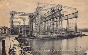 Great Gantry Harland & Wolff  Postcard Belfast Ireland Builders of Titanic - Picture 1 of 2