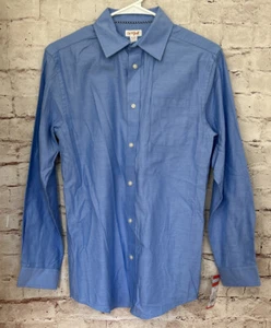 Cat & Jack Boys Button Up Long Sleeve Shirt Blue Cotton Blend Size XL 16 NEW - Picture 1 of 4