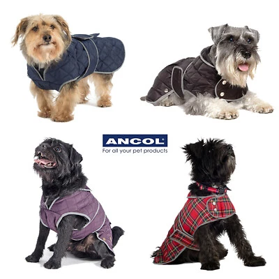 Ancol Dog Coat Harness Compatible Muddy Paws Grey Fleece Quilt Red Tartan Puppy  - Image 1 of 4