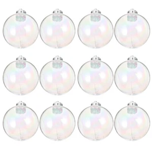 12 Pcs Christmas Tree Baubles Decorative Pearl Bubble Ornaments - Picture 1 of 12