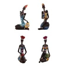 Resin African Sculpture Tribal Lady Figure Statue Art Creative Display Home
