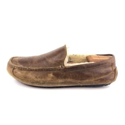 UGG Ascot Indoor Outdoor Moccasin Slippers Mens Size 12 EUR 45.5 Brown Leather - Image 1 of 4