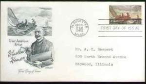 US. 1207. 4c. Homer (1836-1910) Painter. Artmaster FDC. 1962 - Picture 1 of 1