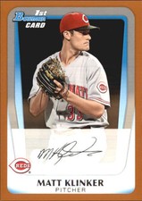 2011 Bowman Prospects Orange Reds Baseball Card #BP77 Matt Klinker/250