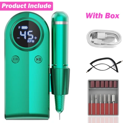 Máquina de manicura eléctrica portátil recargable de 45000 rpm lima de taladro de uñas fuerte Foto 1 de 4