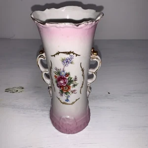 Vintage Porcelain Painted Vase Beautiful Floral Design, Japan - Picture 1 of 5
