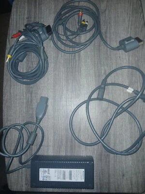 Combo Official Microsoft XBOX 360 AC Power Supply Cable & Component HD AV Cable  - Image 1 of 4