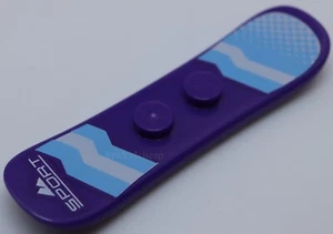 Lego Dark Purple Utensil Snowboard Small Bright Light Blue White Stripe Sport - Picture 1 of 1