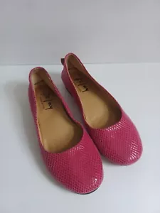 Designr French Sole Fs/ Ny Ballerina Zeppa Snake Suade Slippers Womens Sz 8 Pink - Picture 1 of 7