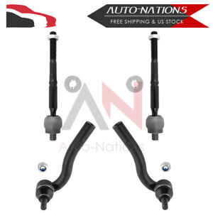 4Pcs Front Inner Outer Tie Rod + Sway Bars Kit for Ford Mustang 2005-2010
