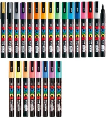 Uni posca Paint Marker Pen Fine Point Set of 24 (PC-3M)  FAST EXPRESS SHIPPING  - image 1 of 4